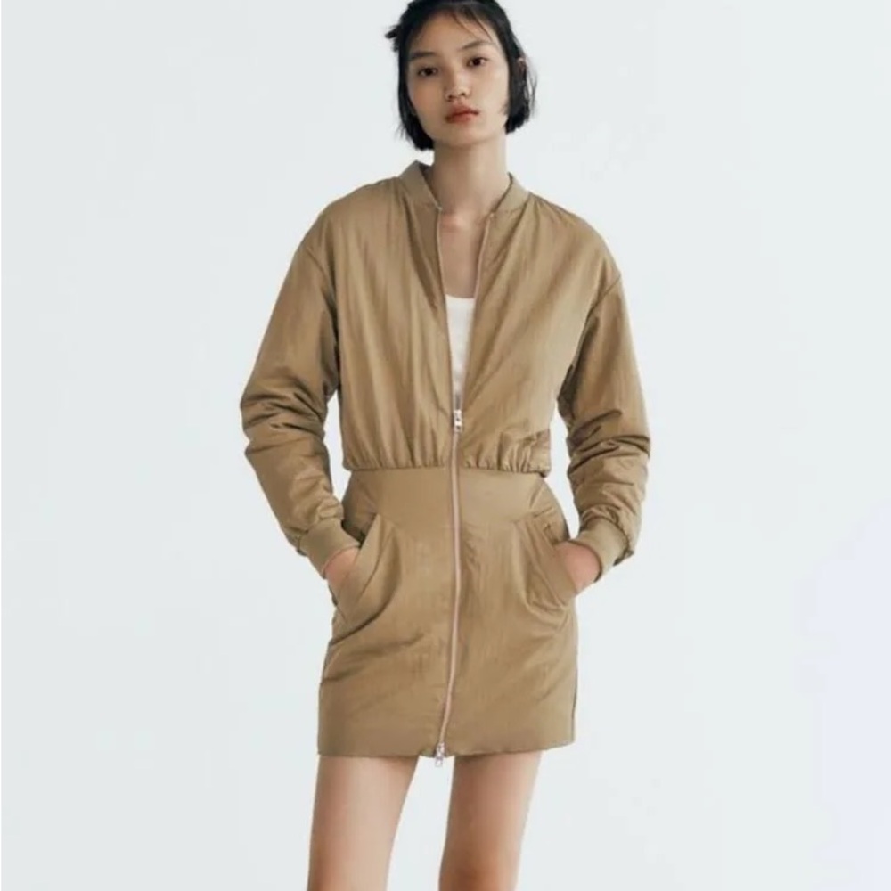 Zara Mini Bomber Jacket Dress - Picture 1 of 3